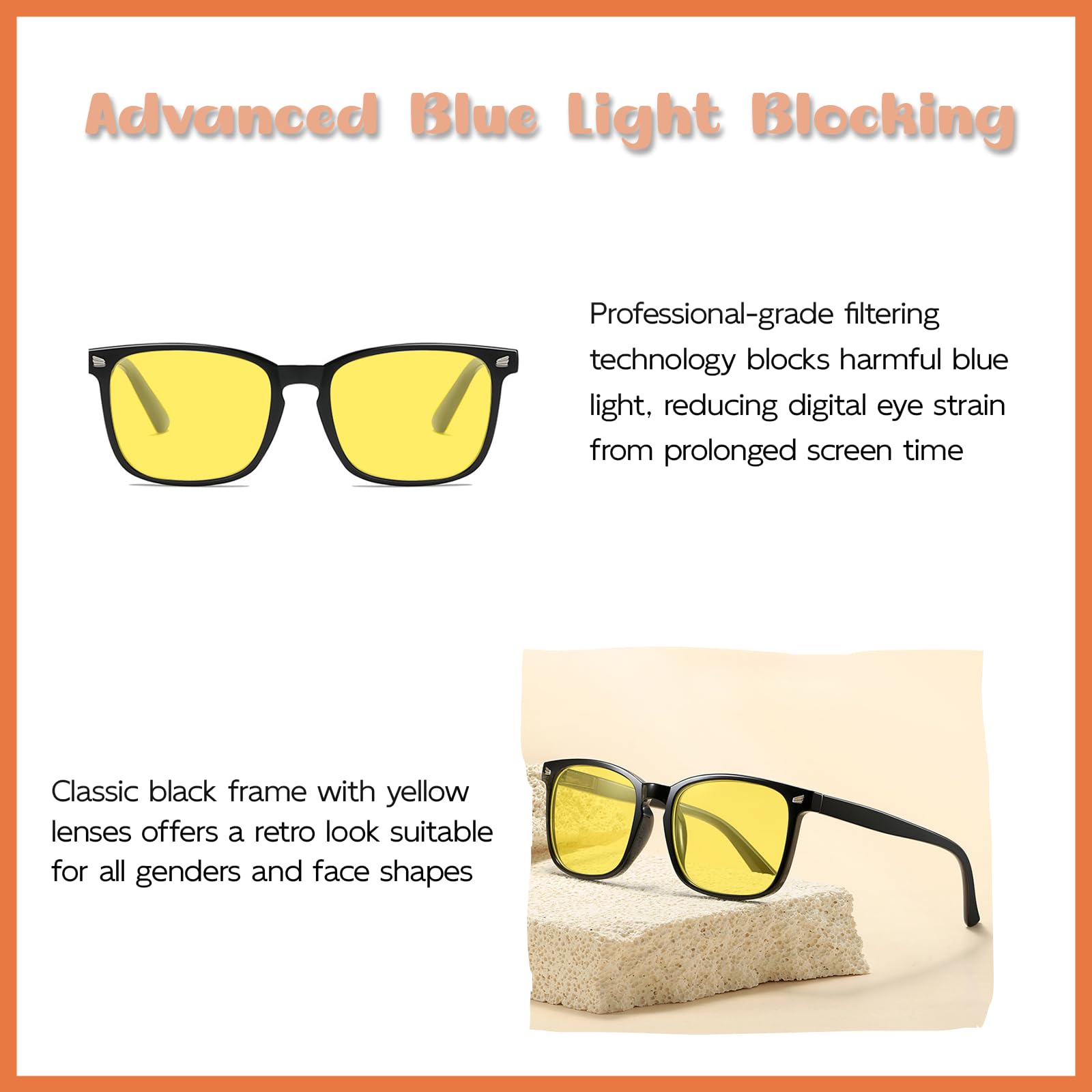 Lunettes de Conduite Nocturne Polarisées - Lunettes Anti-éblouissement pour Hommes et Femmes avec Verres Jaunes, Réduction de Fatigue Visuelle, Protection UV400, Design Élégant et Confortable