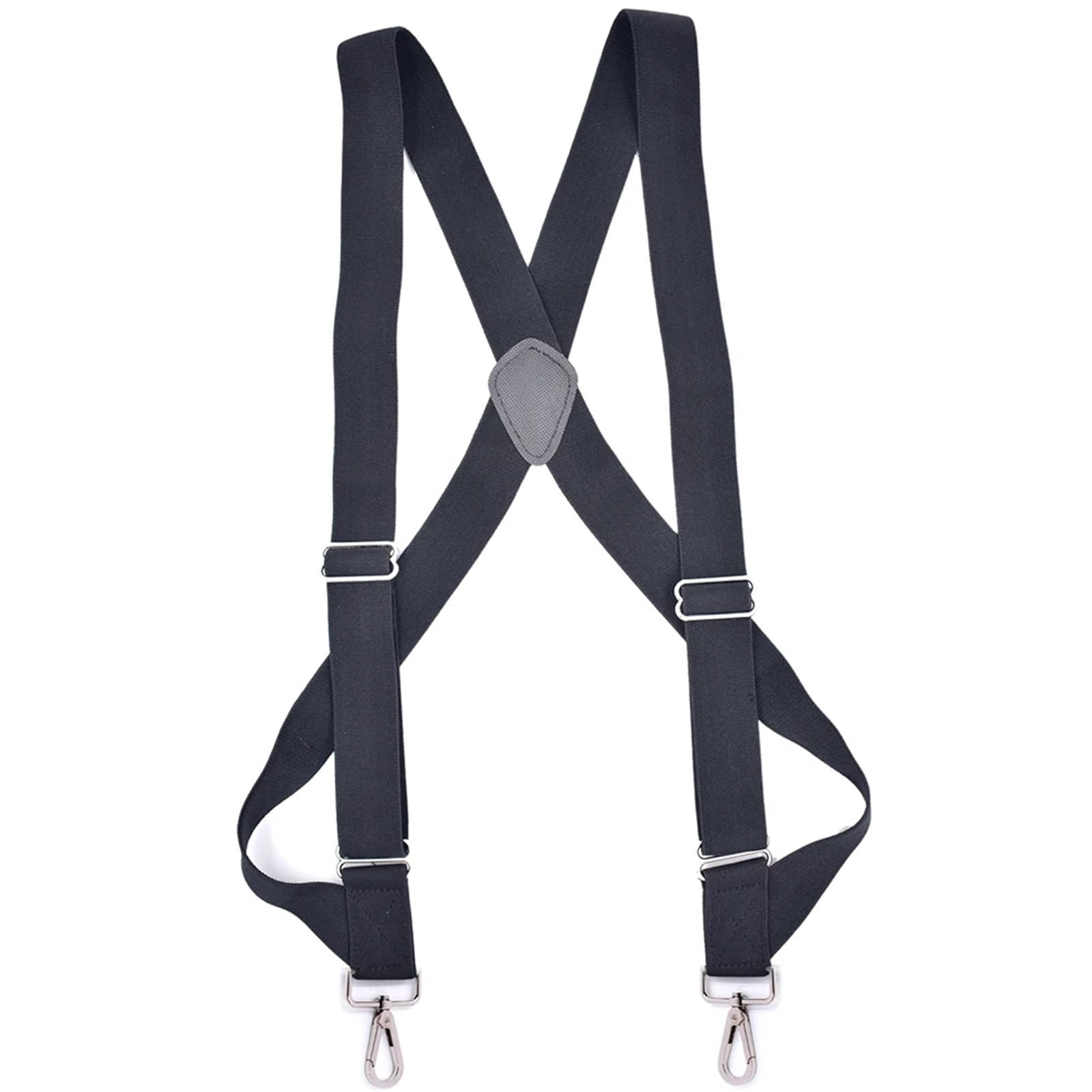 Kjbdqqh Men's Black Suspender Trousers Braces Side Clip Hook Trucker Suspenders For Work 3.5Cm Wide X Shape Adjustable Elastic Trouser Jeans Braces Strap Belts For Weddings, Workwear, Or Everyday Elegant Outfit(