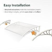 Vista 11 de MCombo - Toldo de policarbonato para ventana de exterior de 78.2 pulgadas, lámina hueca, toldo para puerta de patio