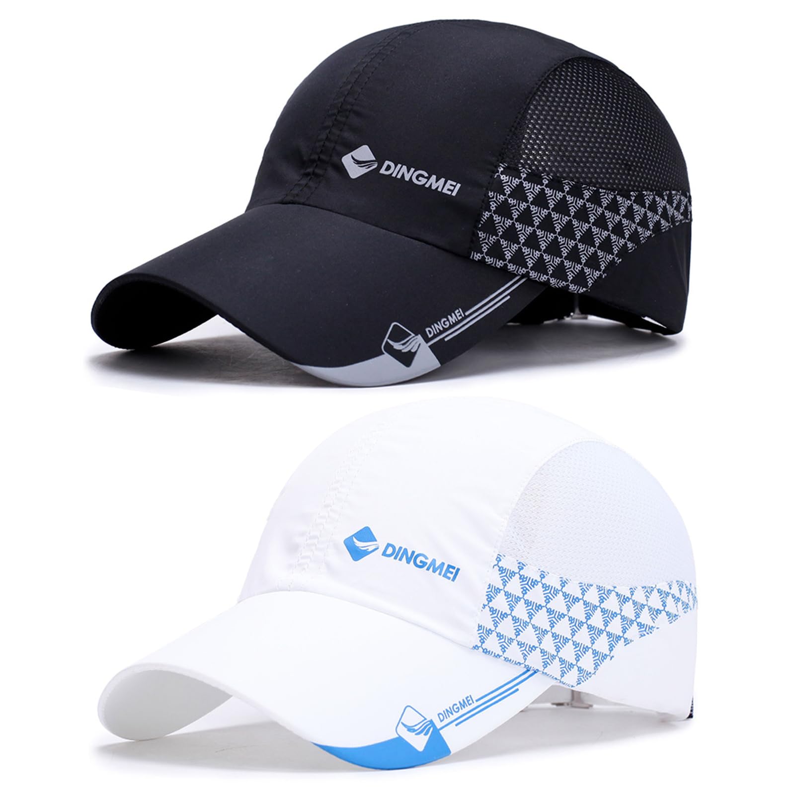 TAGVO Men's Baseball Cap, Pack of 2 Lightweight Quick Dry Sports Mesh Baseball Cap, Summer Hat with Anti UV Protection Outdoor Sun Hat
