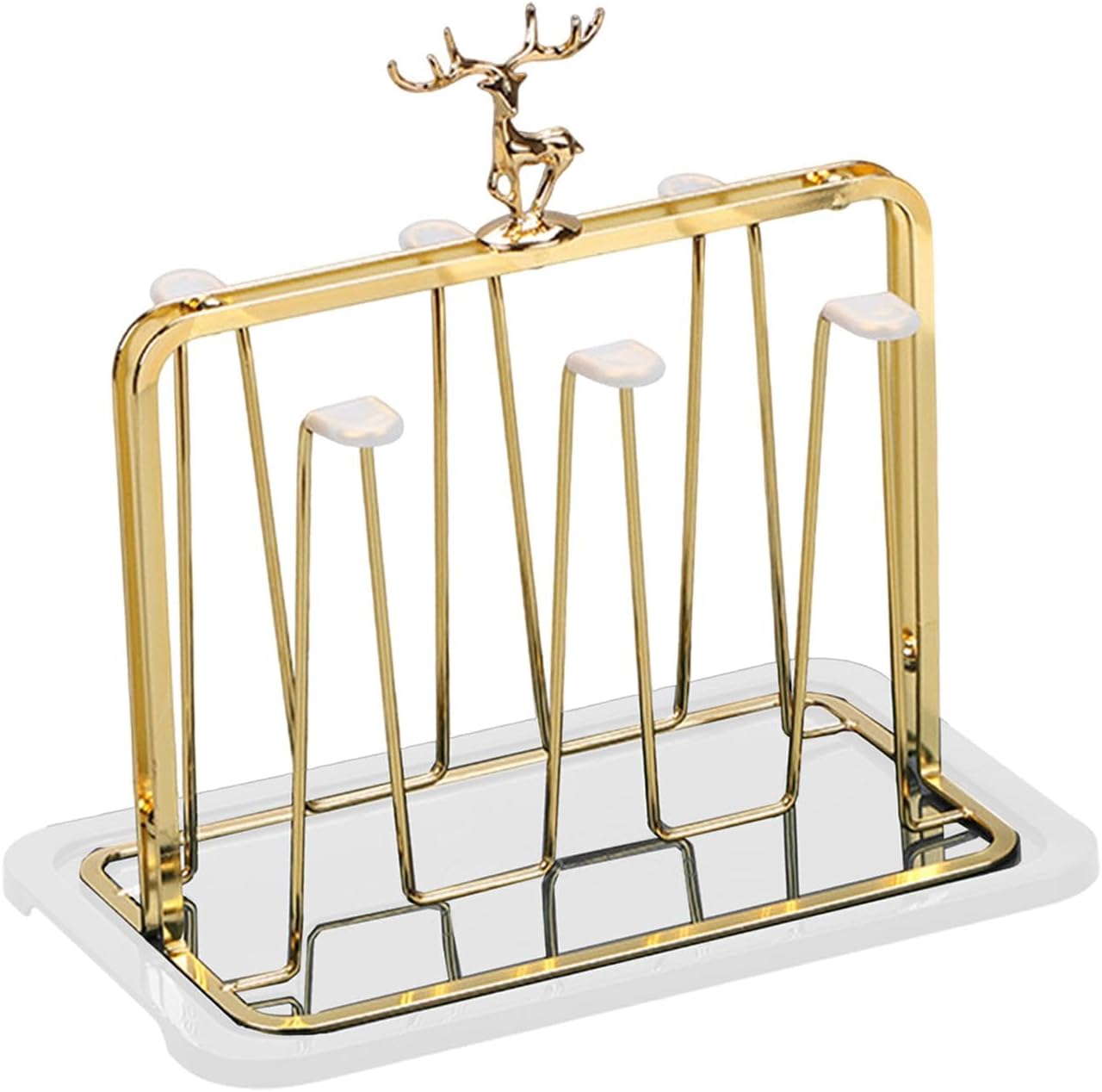 Cup Drying Rack Non Slip Mugs Dryer Rack for Kitchen Dining Room Living Room Gold White Home & Garden|Kitchen, Dining & Bar|Kitchen Storage & Organization|Racks & Holders