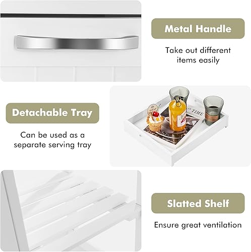 Miniatura 6 de MEDIMALL Carrito de isla de cocina rodante con almacenamiento, carrito de utilidad con ruedas de acero con cerradura, carrito de servicio móvil con