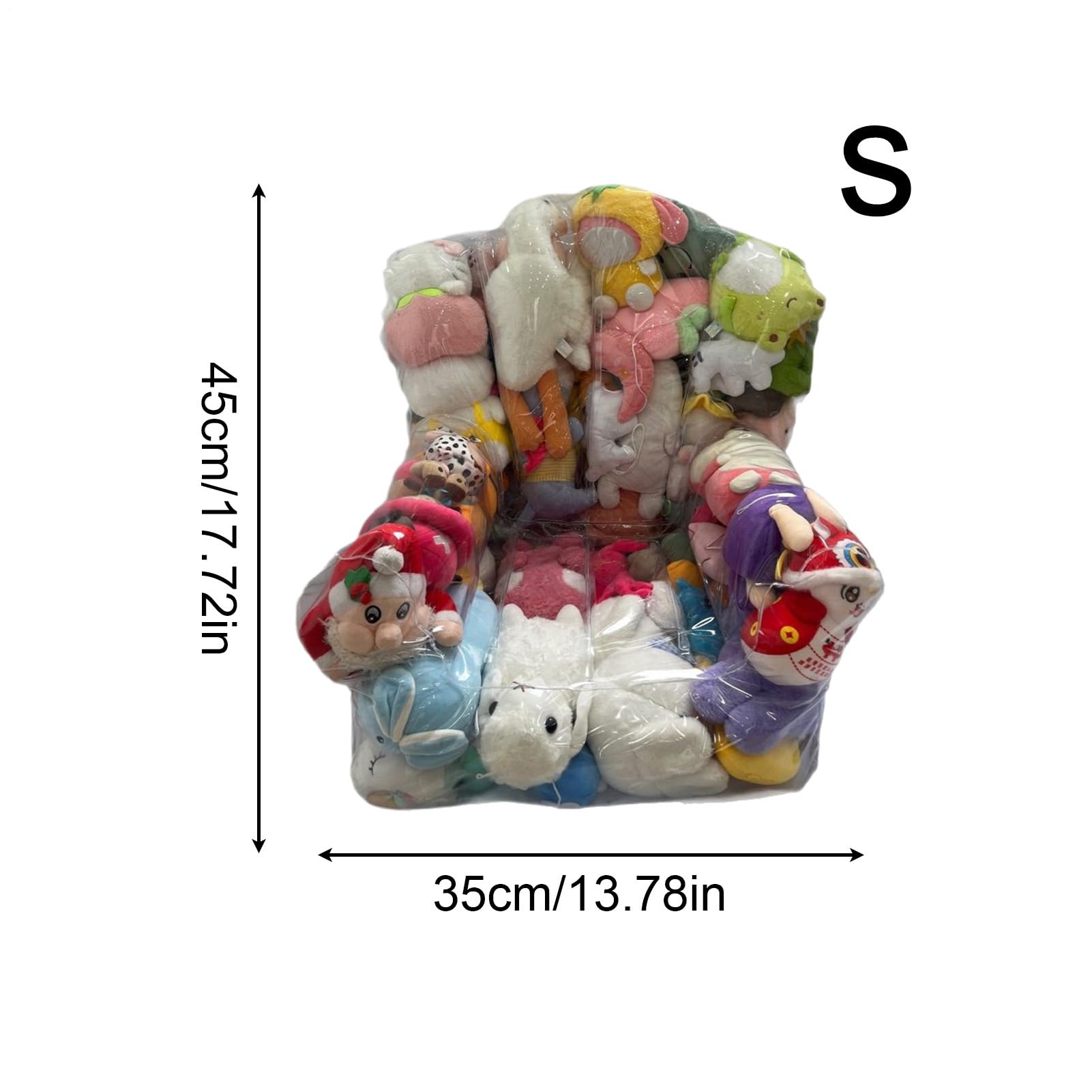 Genérico Sillón Puf Transparente, Fundas para Sillón Saco para Guardar Peluches, Sillóns Puf Impermeable De PVC, Ideal Paras Organizar Juguetes De Niños