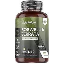 Boswellia Serrata WeightWorld, 180 Capsule Vegane (6 Mesi) da 2000mg, 85% Acidi Boswellici, Estratto 5:1, 1 Sola Capsula al Giorno, Boswellia Integratore, Senza Magnesio Stearato, Prodotto in Europa