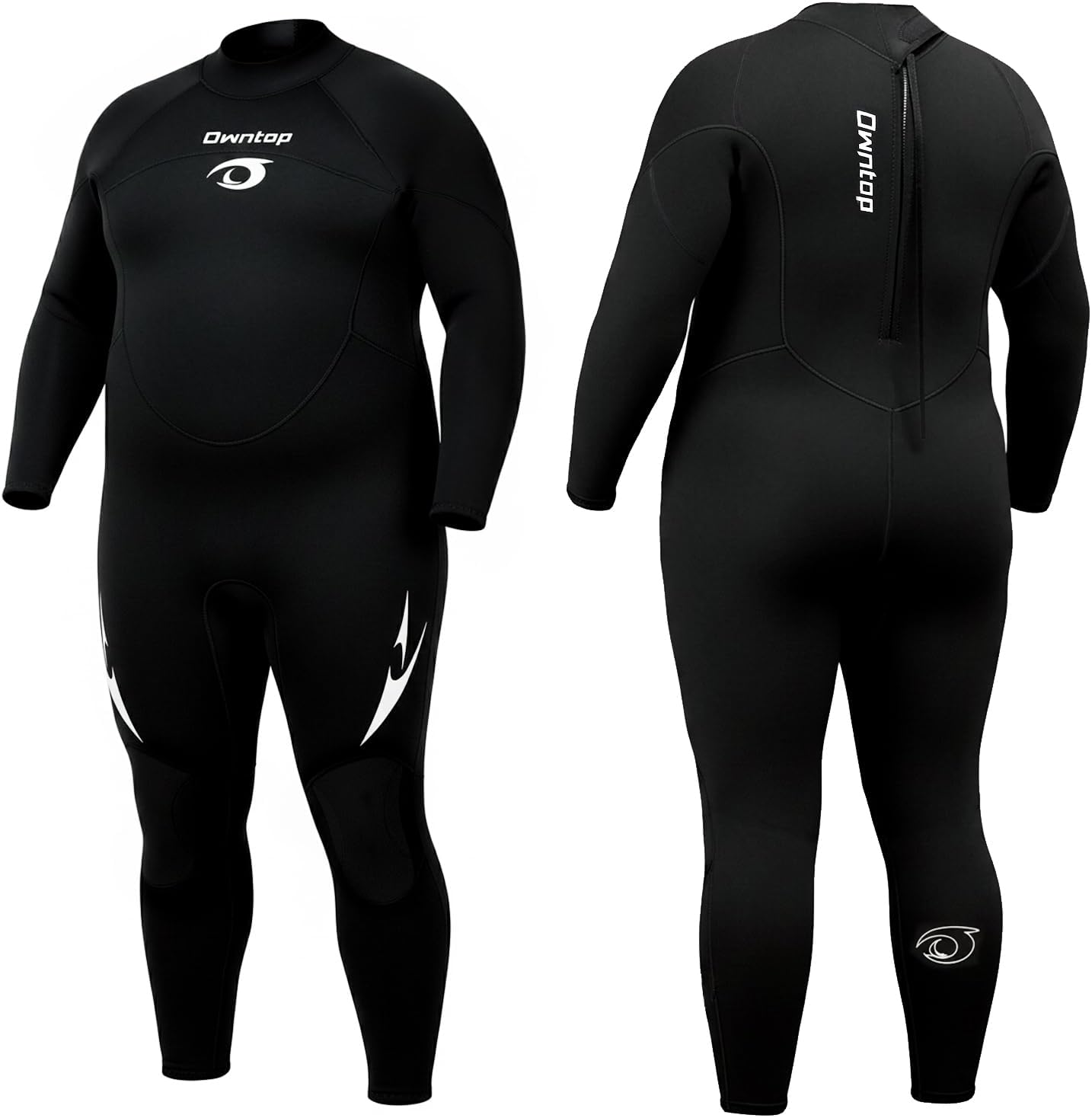 Plus Size Wetsuit Men Women, 3/2mm Neoprene Back Zip Wetsuit, Full Body Thermal Wet Suit Diving Suit for Cold Water Diving Surfing