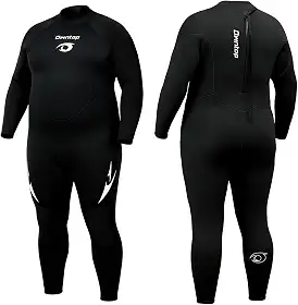 Roupa de mergulho plus size masculina e feminina, neoprene de 3/2 mm, com zíper nas costas, roupa de mergulho térmica de corpo inteiro para mergulho em água fria e surfe