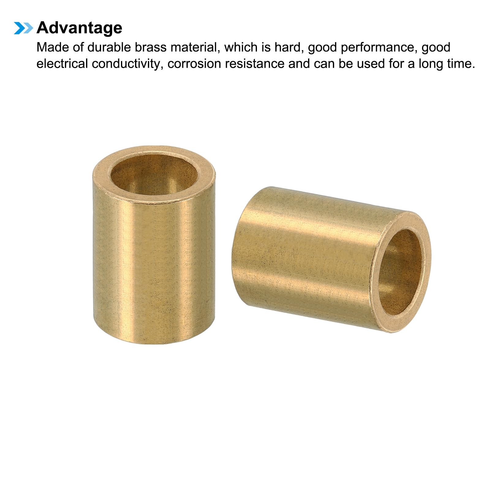 PATIKIL M14 Brass Spacers, 2 Pcs Metal Spacer Brass 14mm ID x 20mm OD x 28mm L Brass Spacers Screw Standoff for 5/9 Inch or M14 Screw - Image 4
