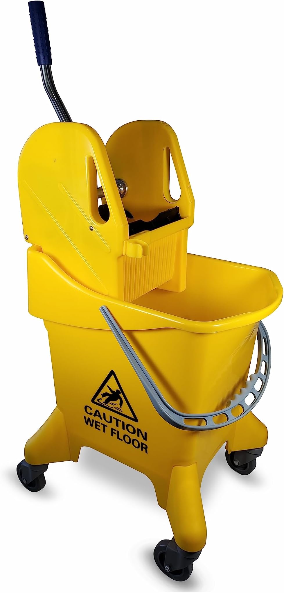 Spartano Mop Bucket 26 Quart/6 Gallon, Down Press Wringer, Yellow Floor