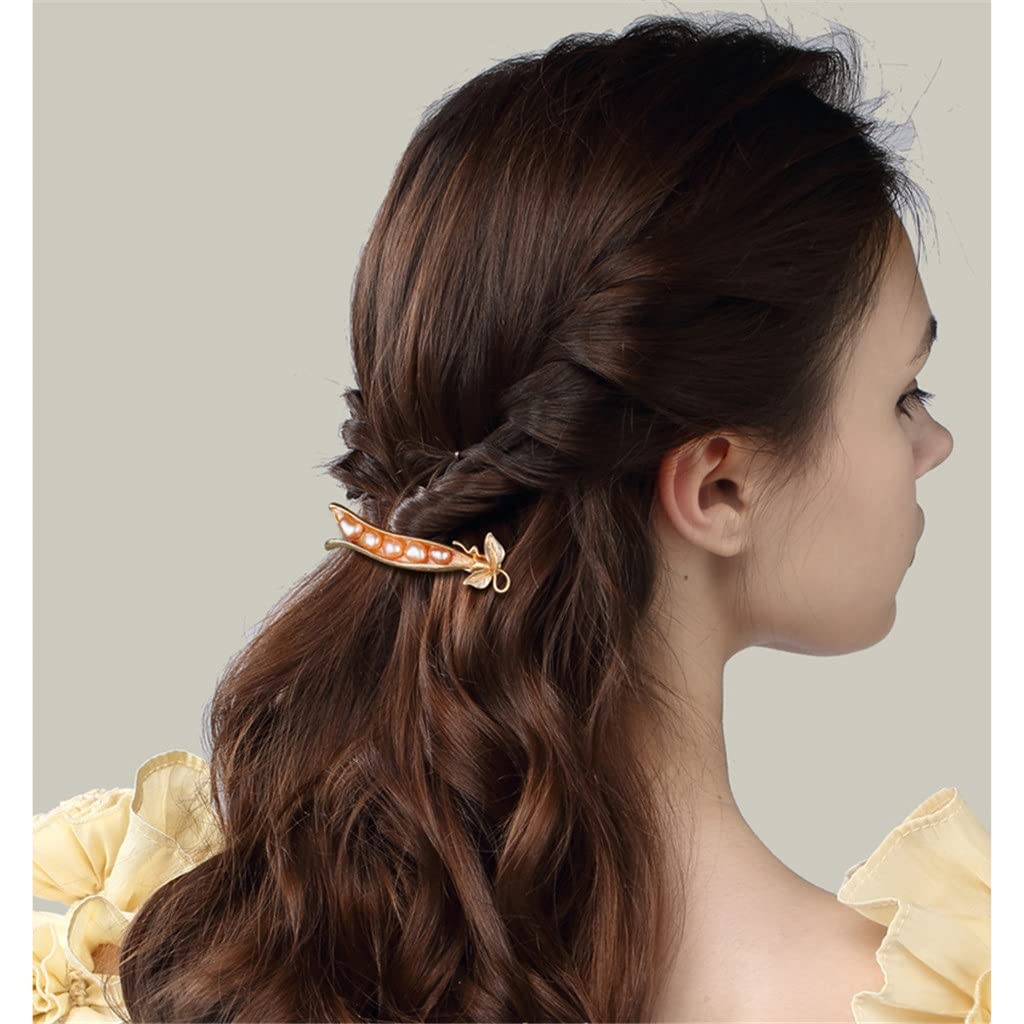 Forcine, fermagli, fermagli for capelli, fermagli for artigli, impugnatura for capelli Perla d'acqua dolce Fermaglio for capelli con mandrino parallelo Forcina for capelli Stile retrò Perla d'acqua do