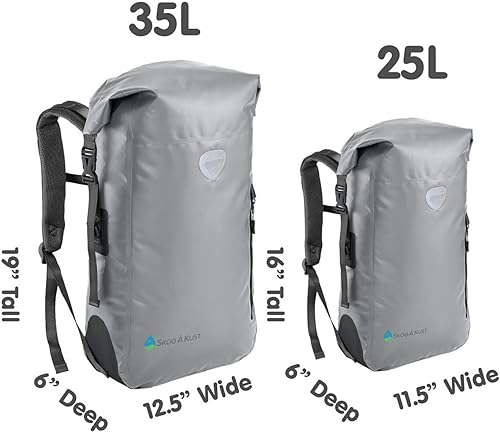 Miniatura 7 de Skog Å Kust BackSåk - Mochila impermeable con bolsillo exterior con cremallera, para kayak, rafting, navegar, natación, camping, senderismo, playa,