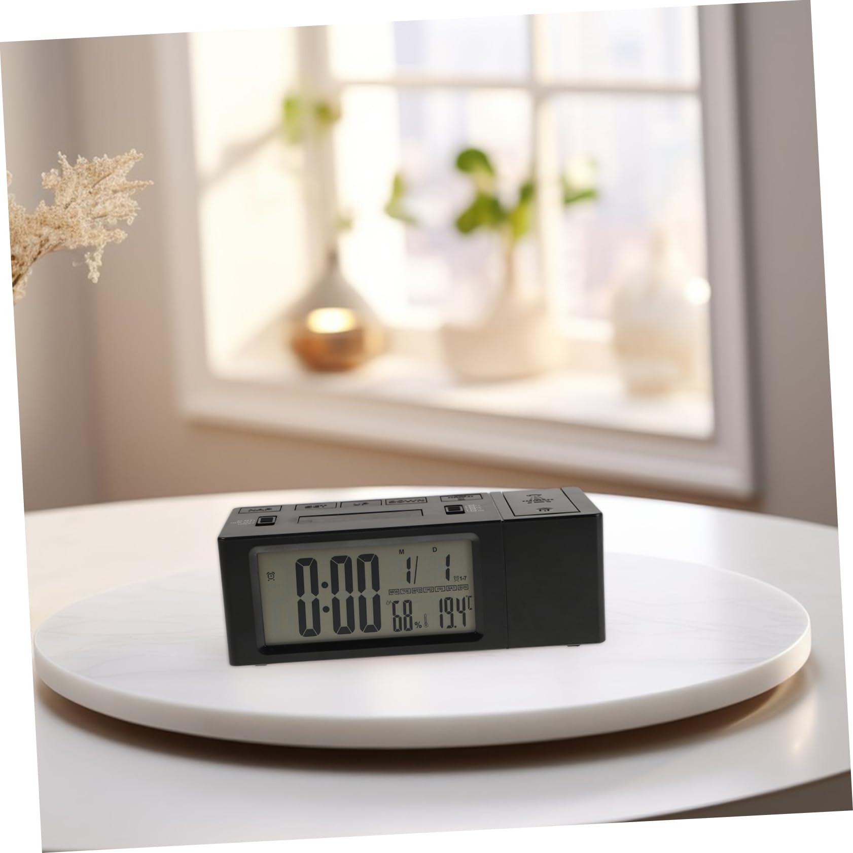 Reloj Despertador Digital Proyección, Pantalla Led, Luz Nocturna y Función Silenciosa, Adecuado para Dormitorio Infantil y Salón