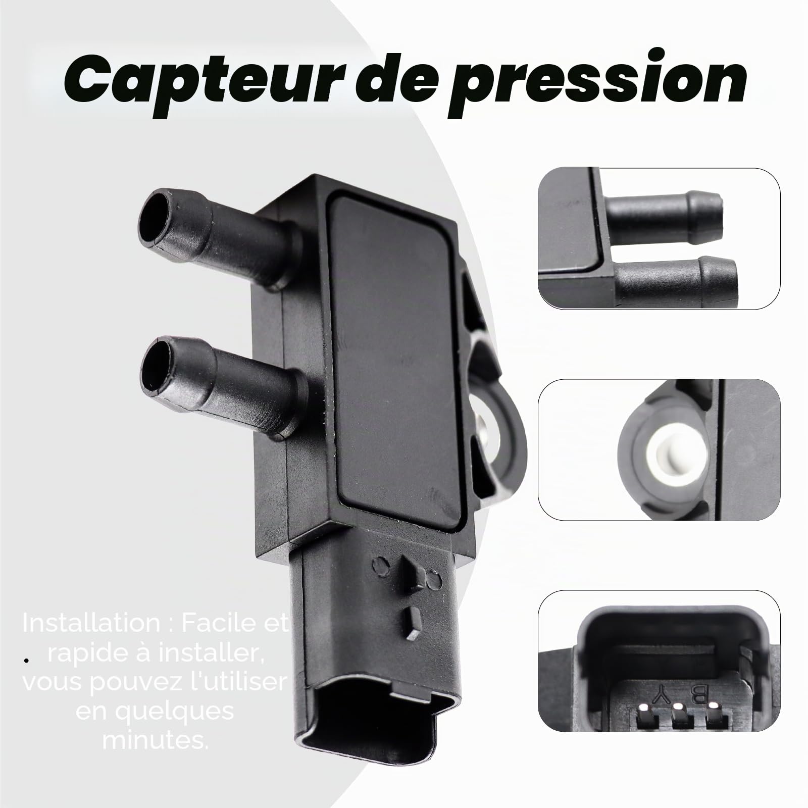 Capteur de pression d'échappement pour 207 208 301 307 407 Expert Partner Capteur de pression différentielle pour véhicules DPF 9662143180 9645022680 161809 1618Z9