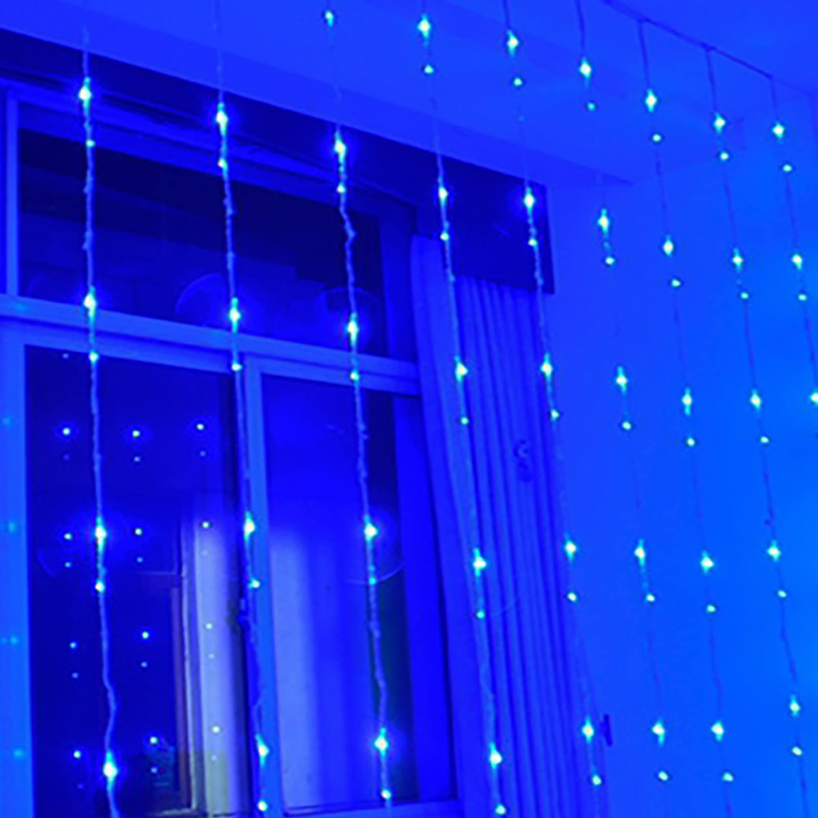 Guirlandes lumineuses de rideau de fenêtre scintillantes guirlandes lumineuses à suspendre pour décoration de chambre à coucher avec 8 modes de lumières de Noël alimentées par USB pour fête de maria