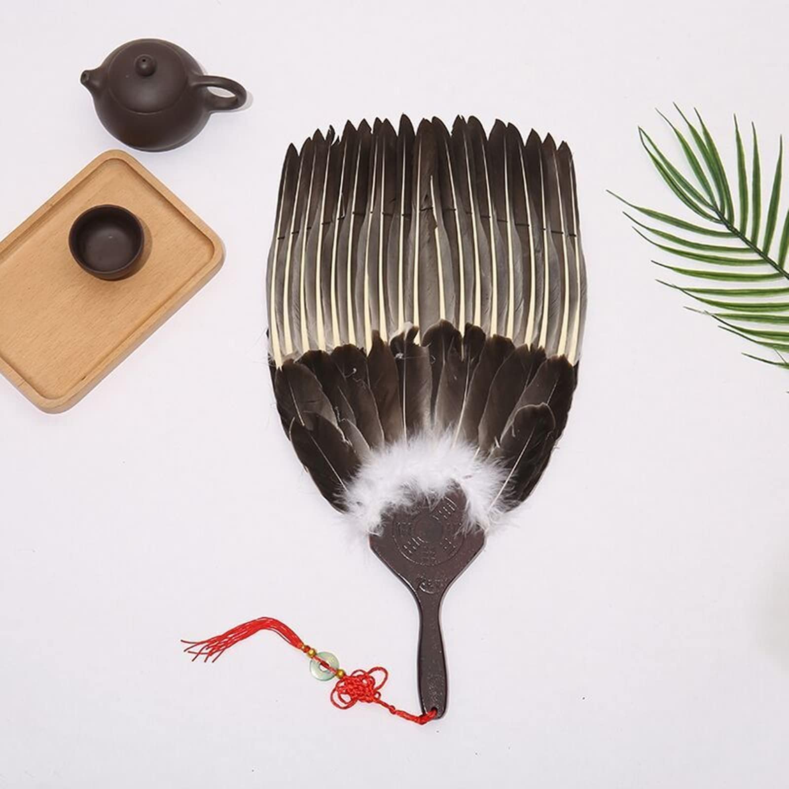 Amazon.co.jp: うちわ 羽根団扇 孔明 諸葛亮団扇 ガチョウの毛 八卦