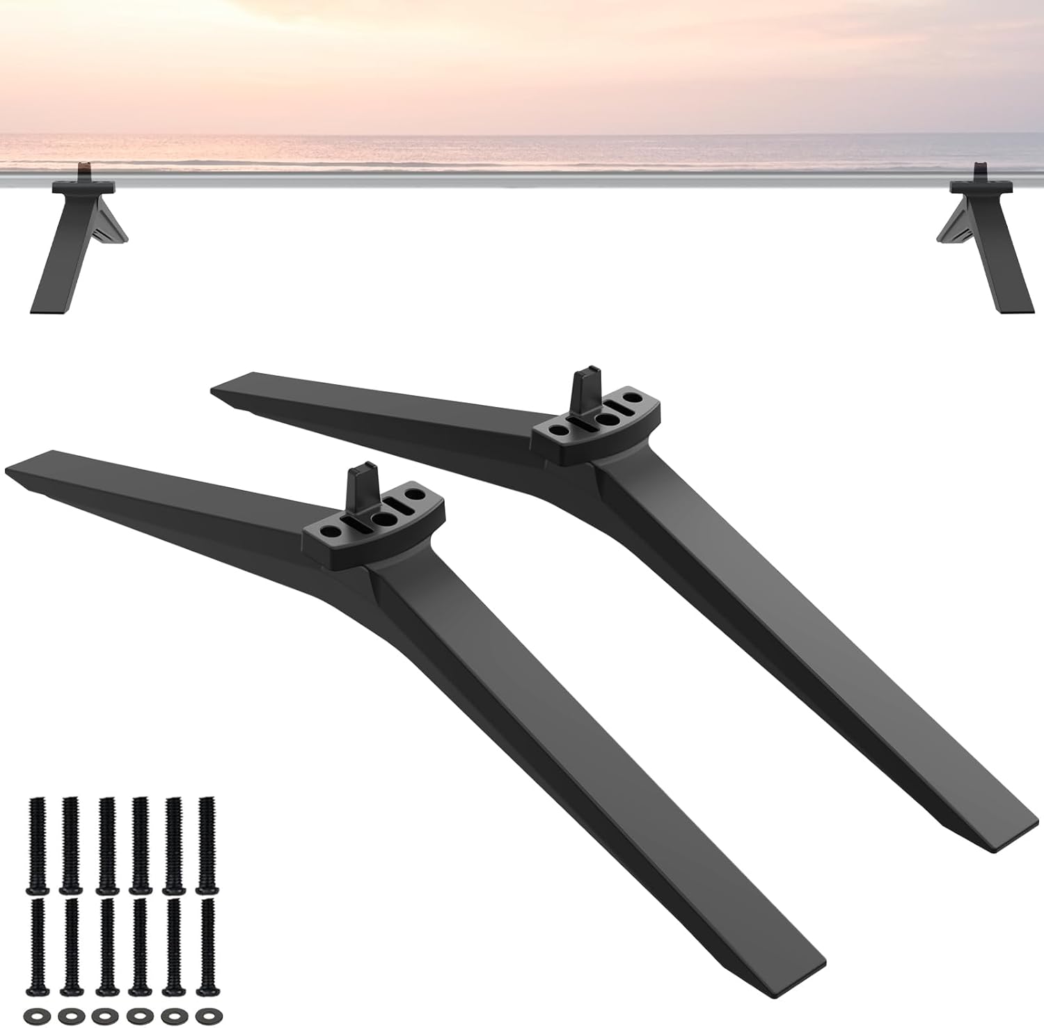 TV Base Stand for LG TV Legs, Only for 70UP8070 70UQ7070 70UQ7590 75UP8070 75UQ7590 86UQ7590 86UQ8000 70UQ8000 75UQ8000 75NANO90UNA 82UP8770 86UP8770 86UQ7070 86NANO90UNA MAM660025 with Screws, Black