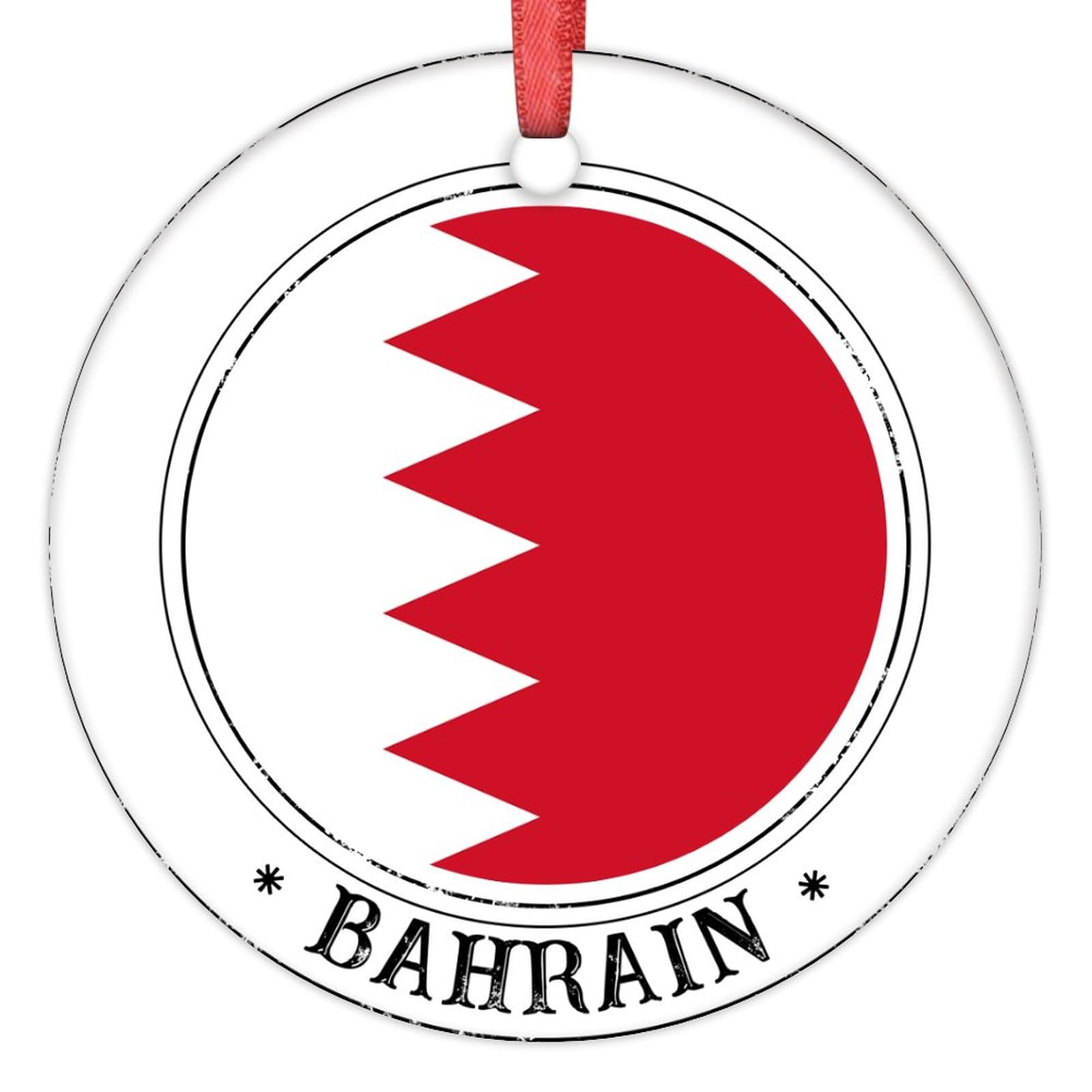 LLmmixee Bahrain Christmas Ornaments 2023 Bahrain Flag Christmas Decorations For Tree Country City Souvenir Unique Winter Holiday Hanging Decorations Pendant