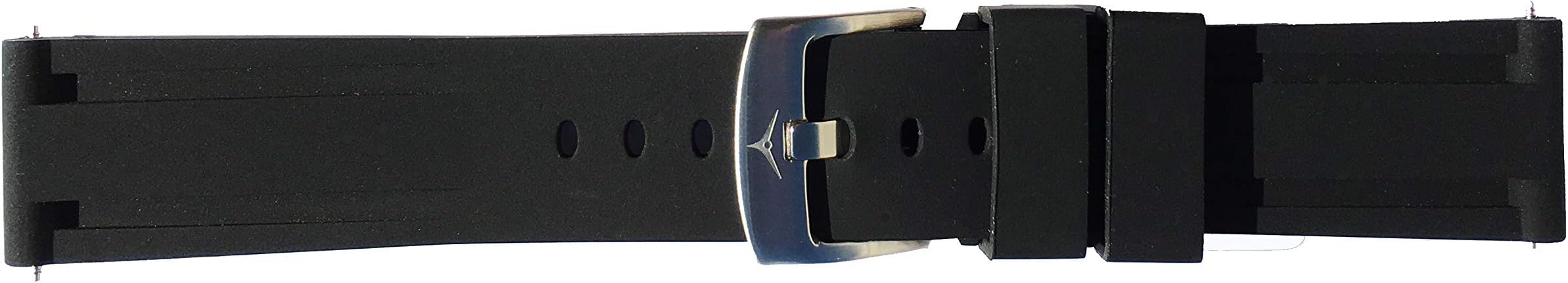 ZINVO 24mm Premium Mens Watch Silicone Leather Strap Band with Brushed Chome Buckle | Swiss Made in Geneva | with Gift Box and Tool