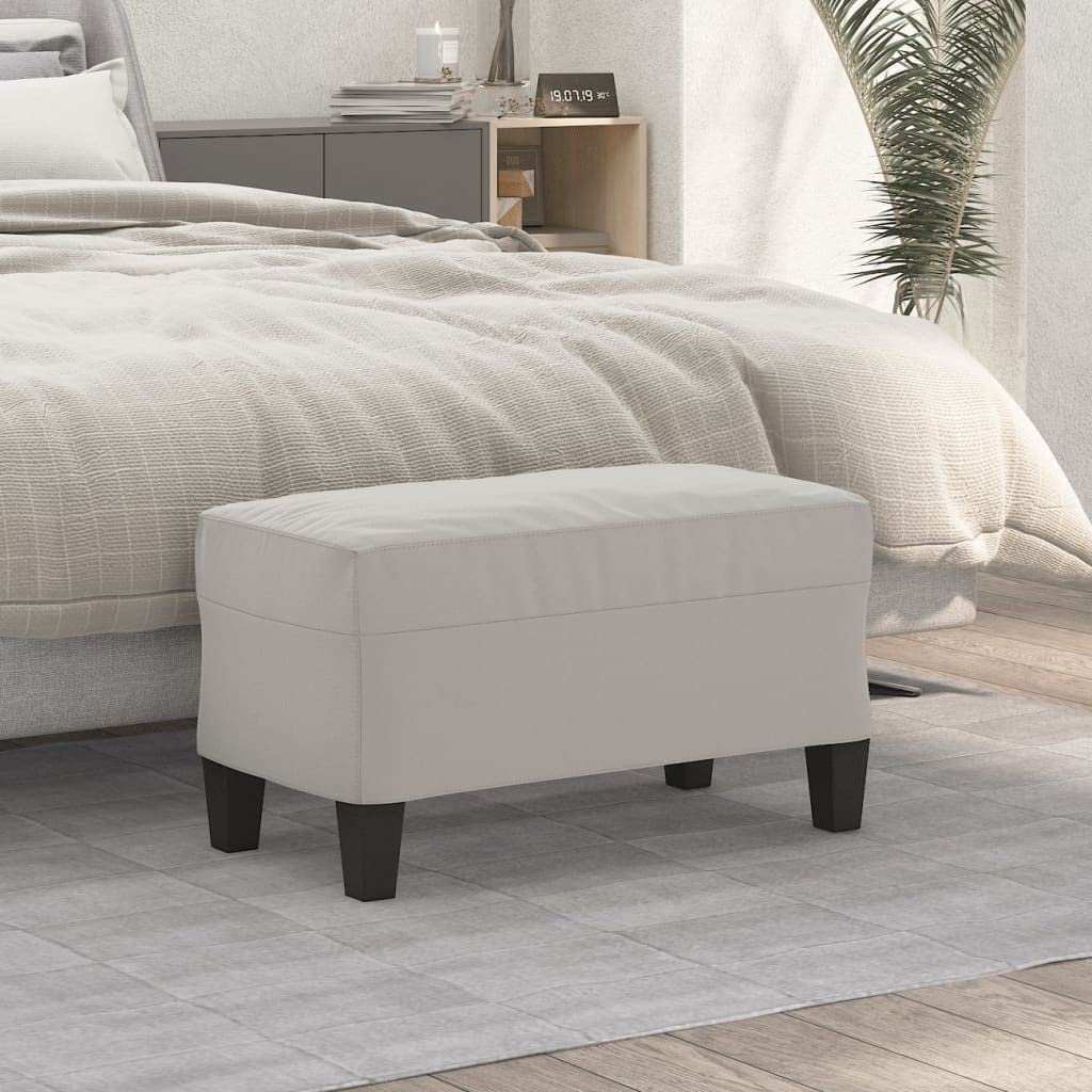 Panchina grigio chiaro, tessuto in microfibra, 70 x 35 x 41 cm, imbottita con schiuma, panca come panca da corridoio, poggiapiedi o panca letto, con pratico contenitore