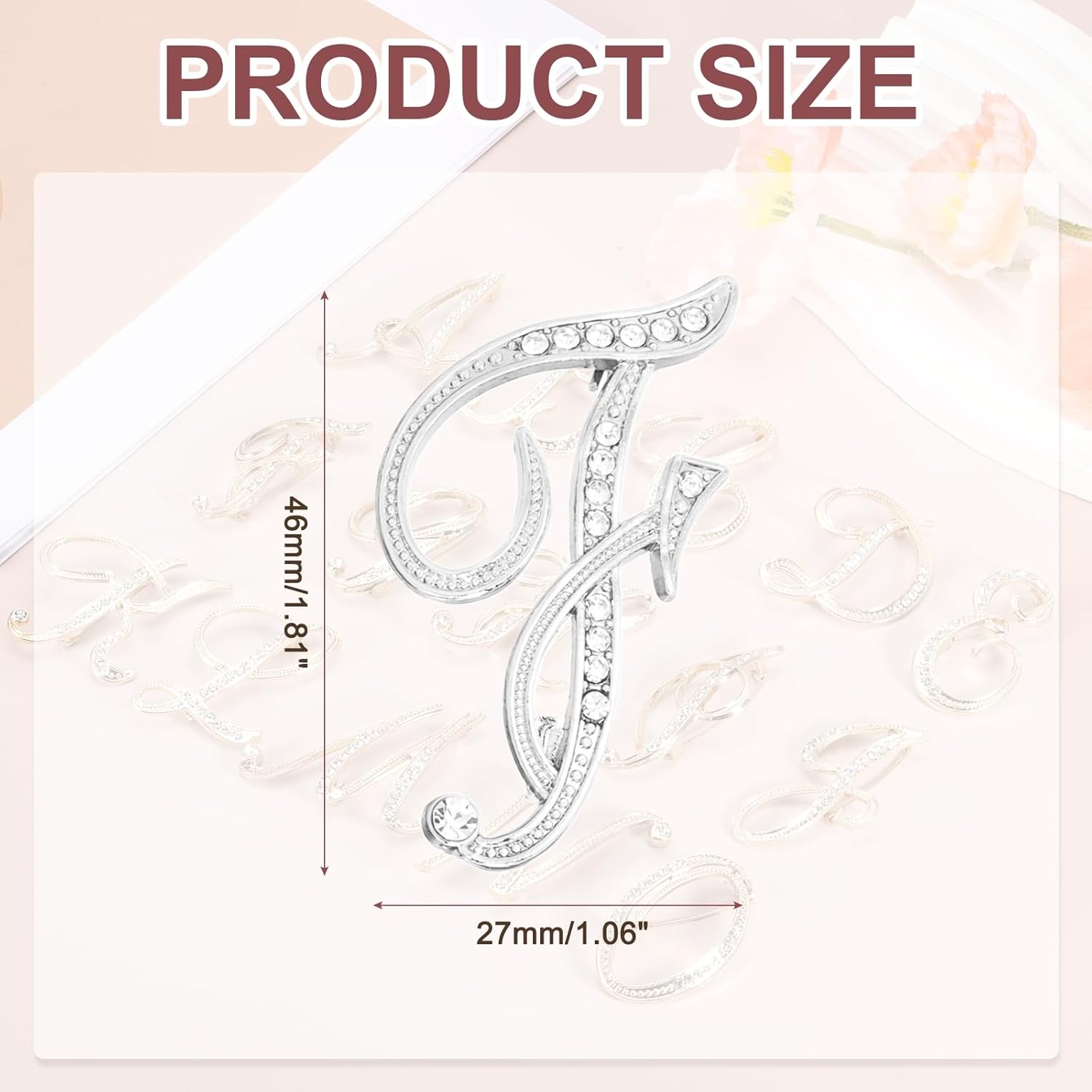 PATIKIL Letter Brooch Pins, Initial Rhinestone Broaches Metal Crystal Alphabet Lapel Pin for Women Jewelry Gift Suit - Image 2