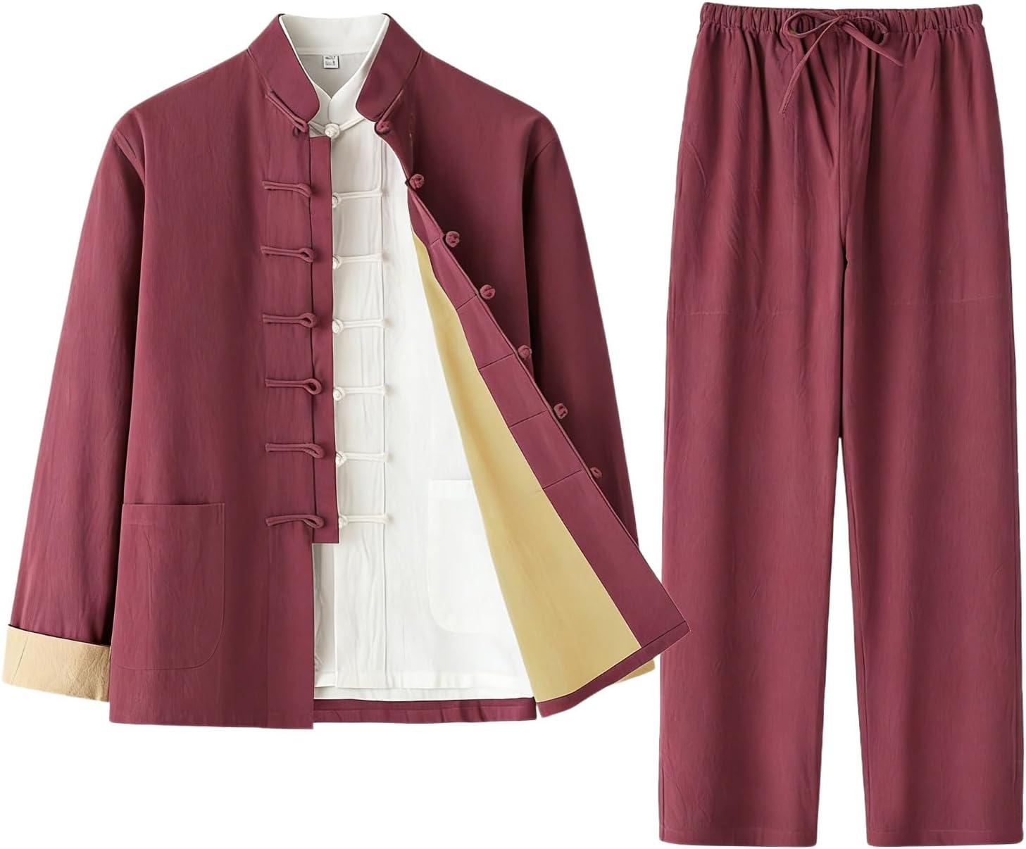 Cotton Linen Traditional Chinese Martial Arts Uniformtang Suit Men Kung Fu Clothing Tai Chi Uniform Long Sleeve Kung Fu Set