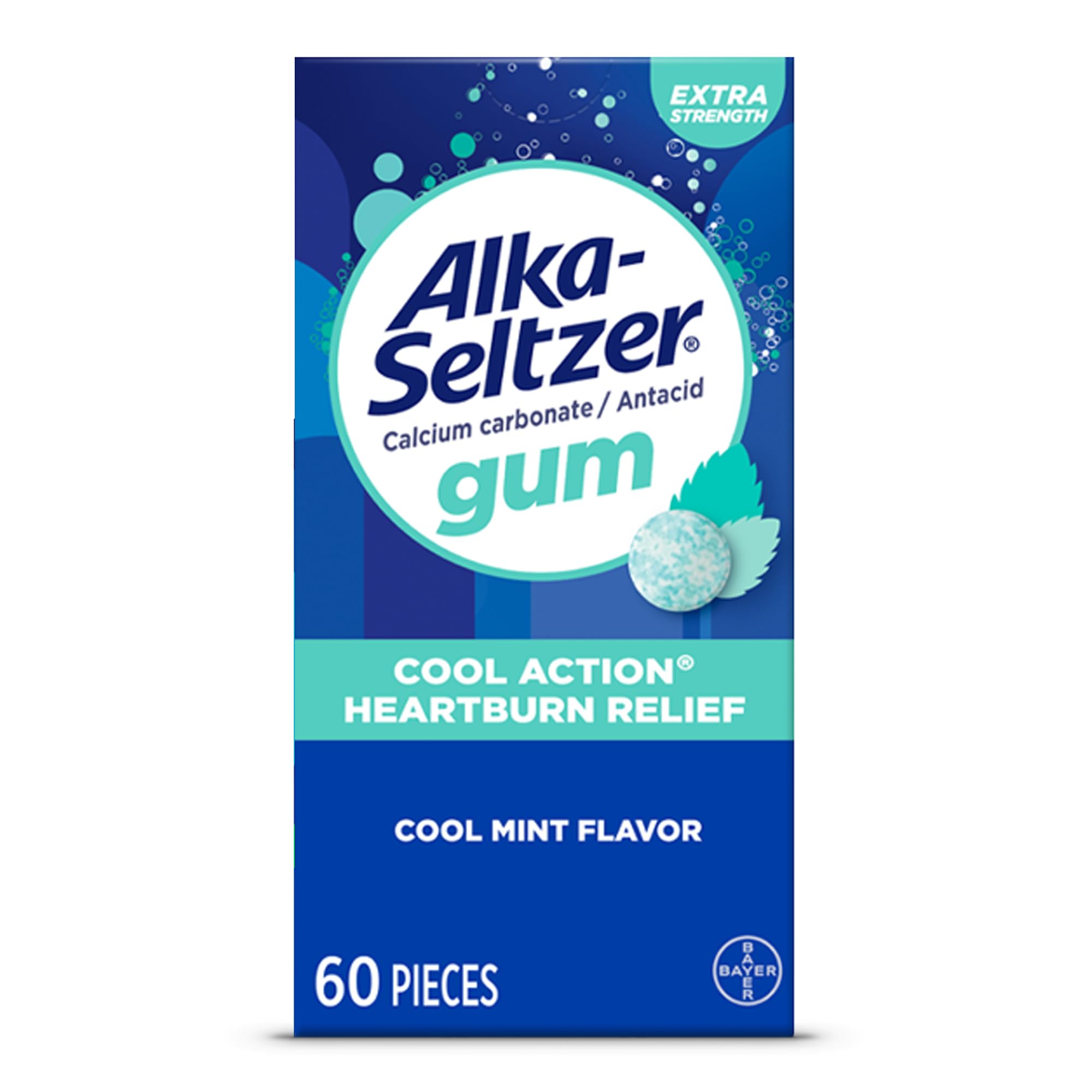 Alka-Seltzer Cool Action Heartburn Relief Gum, Extra Strength