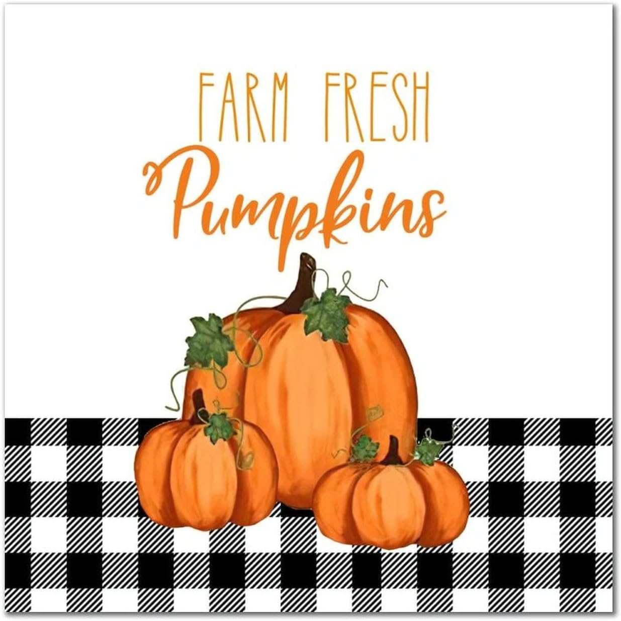 Farm Fresh Pumpkins Buffalo Plaid Wood Signs Farm Sunflower Plaque Farm Harvest Retro Woodshop Garage Wall Decoration For Living Room Bedroom Dining Room Housewarming Gift 12x12in