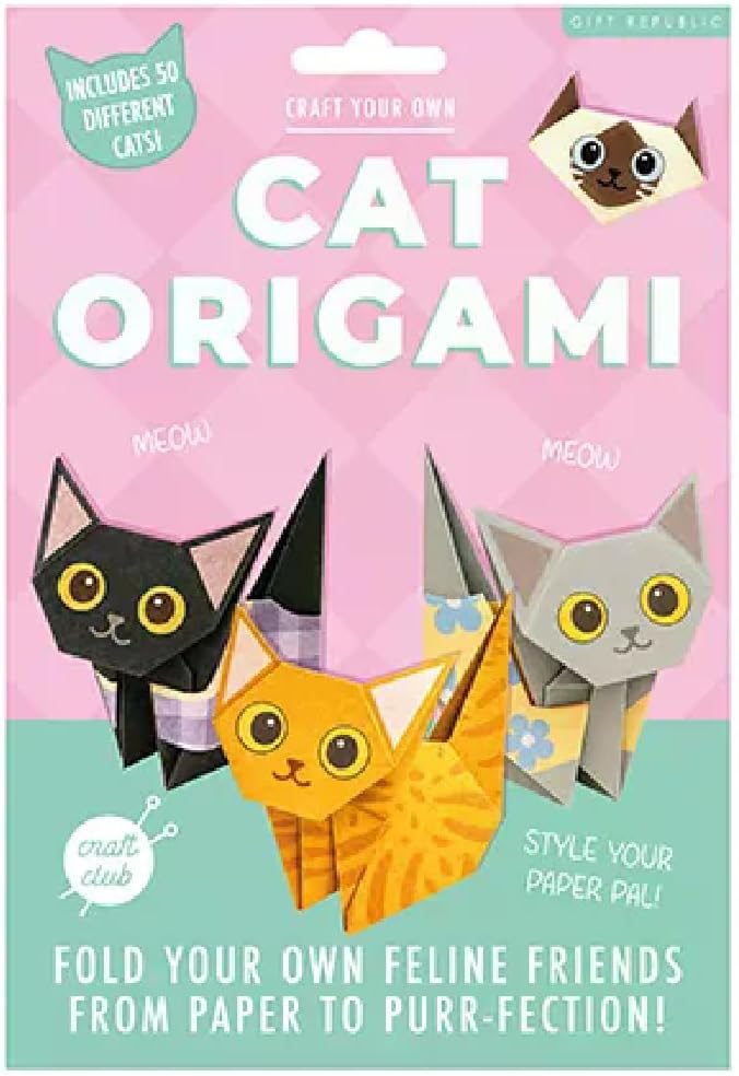 Gift Republic Cats DIY Origami Kit, Multicolor