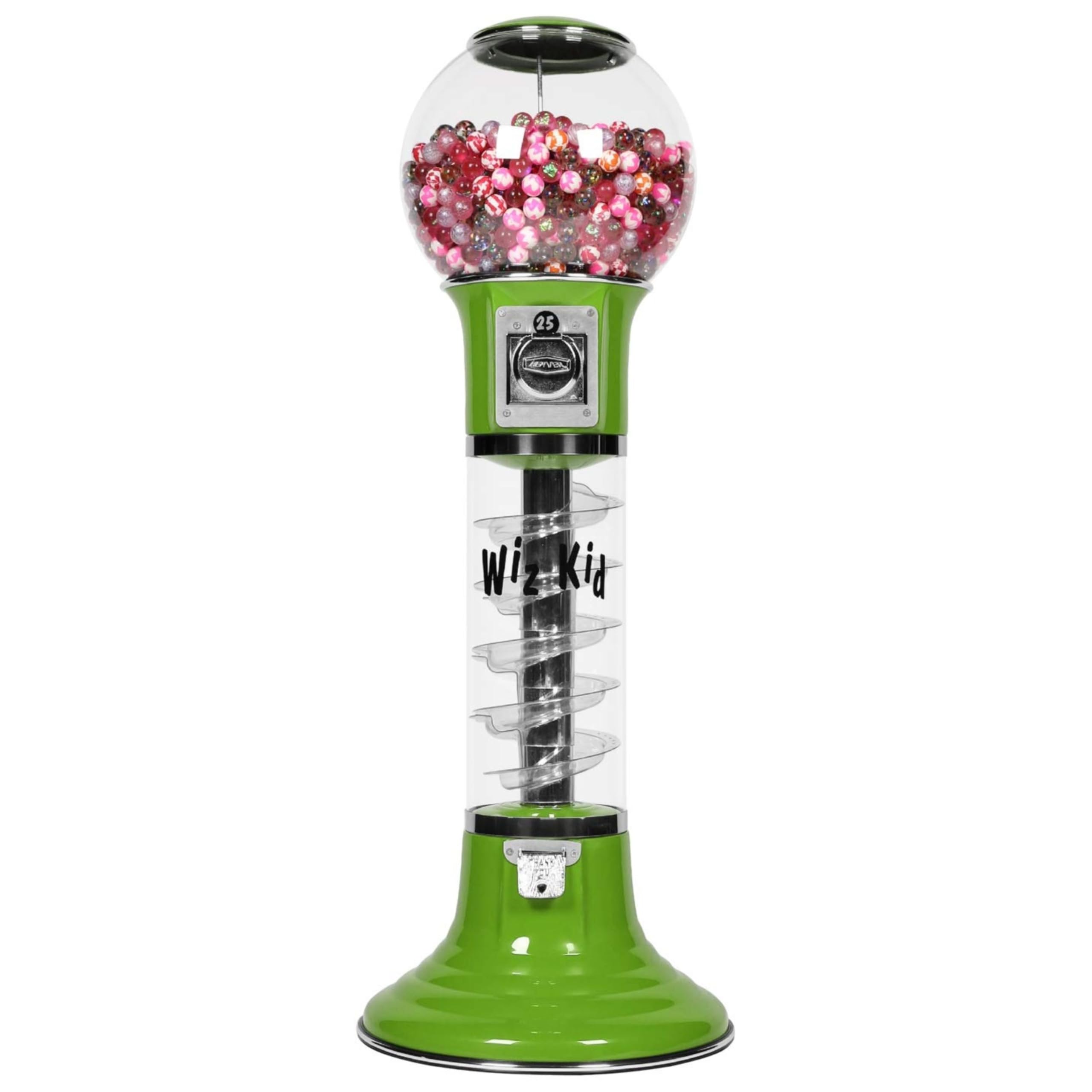 Gumball Machine with Stand - 4 FT Commercial Spiral Bubble Gum Machine - Free Spin Coin Mechanism - Dispenses 1” Gumballs - Vending Machines for Kids