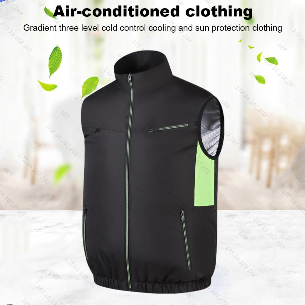 Gilet con Ventilatore Rinfrescante for Uomo e Donna – Gilet Portatile con Condizionamento d'Aria a 3 Velocità, Tessuto Traspirante a Micro-Fori, Rapida Riduzione del Calore