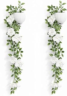 Blessence Set of 2 Artificial Flower Creeper Hanging with Pot 99 cm, Ivy Vine Garland with Small Size Pot for Home Office ... Price In India