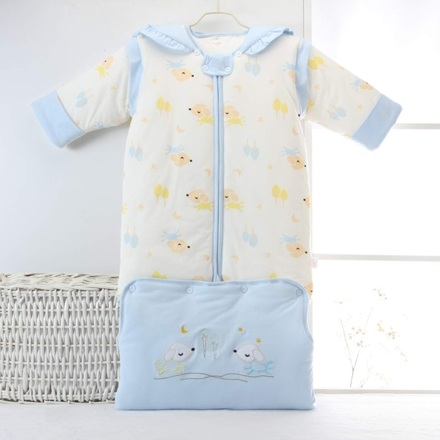 新生児 アンチキック 取り外し可能なスリーブ 秋と冬 パジャマ 商品 寝袋 暖かく保つ