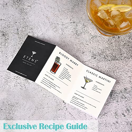 Etens Cocktail Shaker Set Stainless Steel & Bar Set, Bartender Kit Mixology Drink Mixer, Bartending Tools Gifts: Martini Shaker 24Oz, Muddler, Strainer, Measuring Jigger, Alcohol Pourer, Mixing Spoon #TOP5