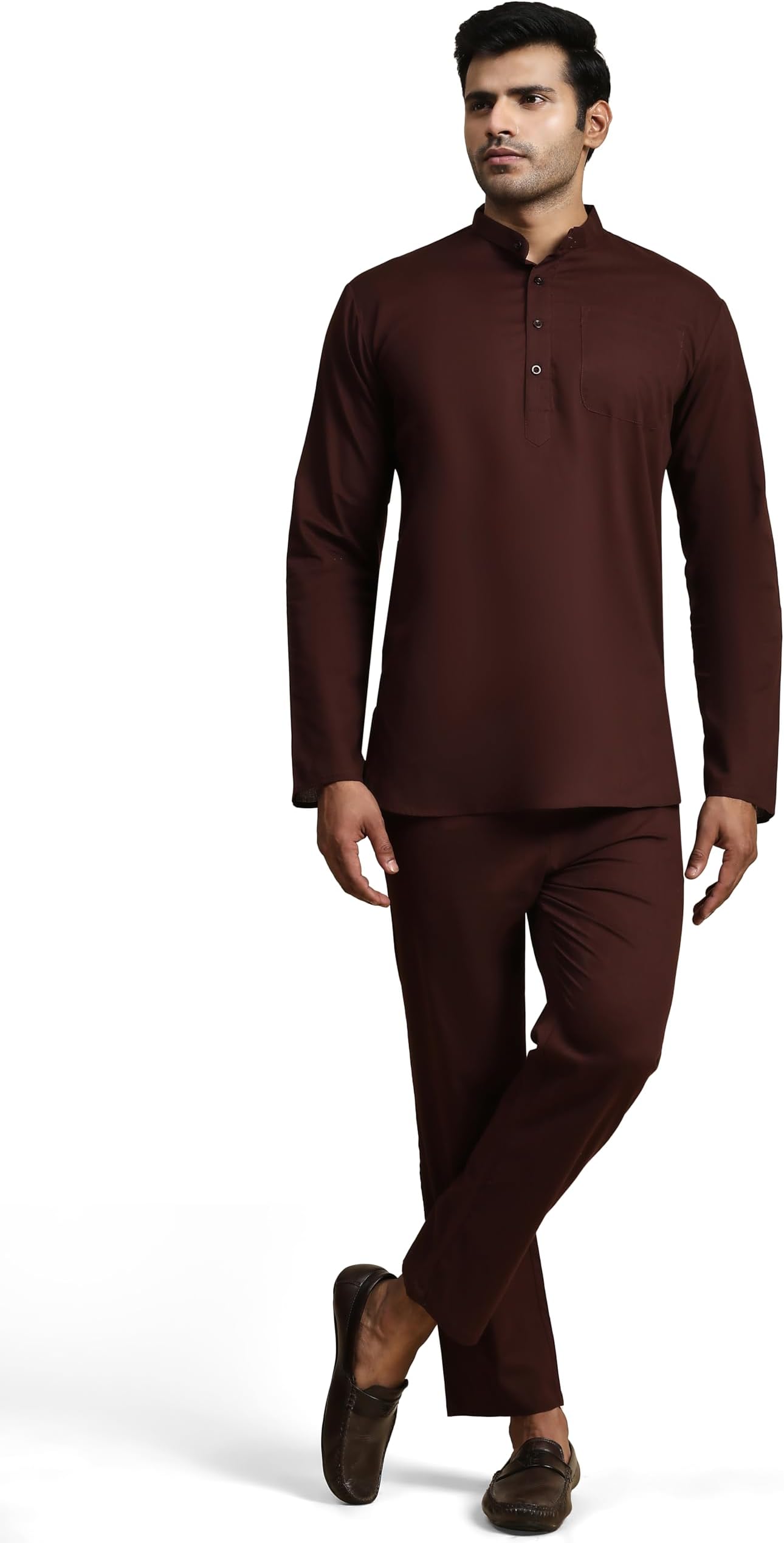 SKAVIJMen's 2 Pieces Cotton Set Henley Shirt Long Sleeve and Casual Beach Pants Summer Yoga Outfits