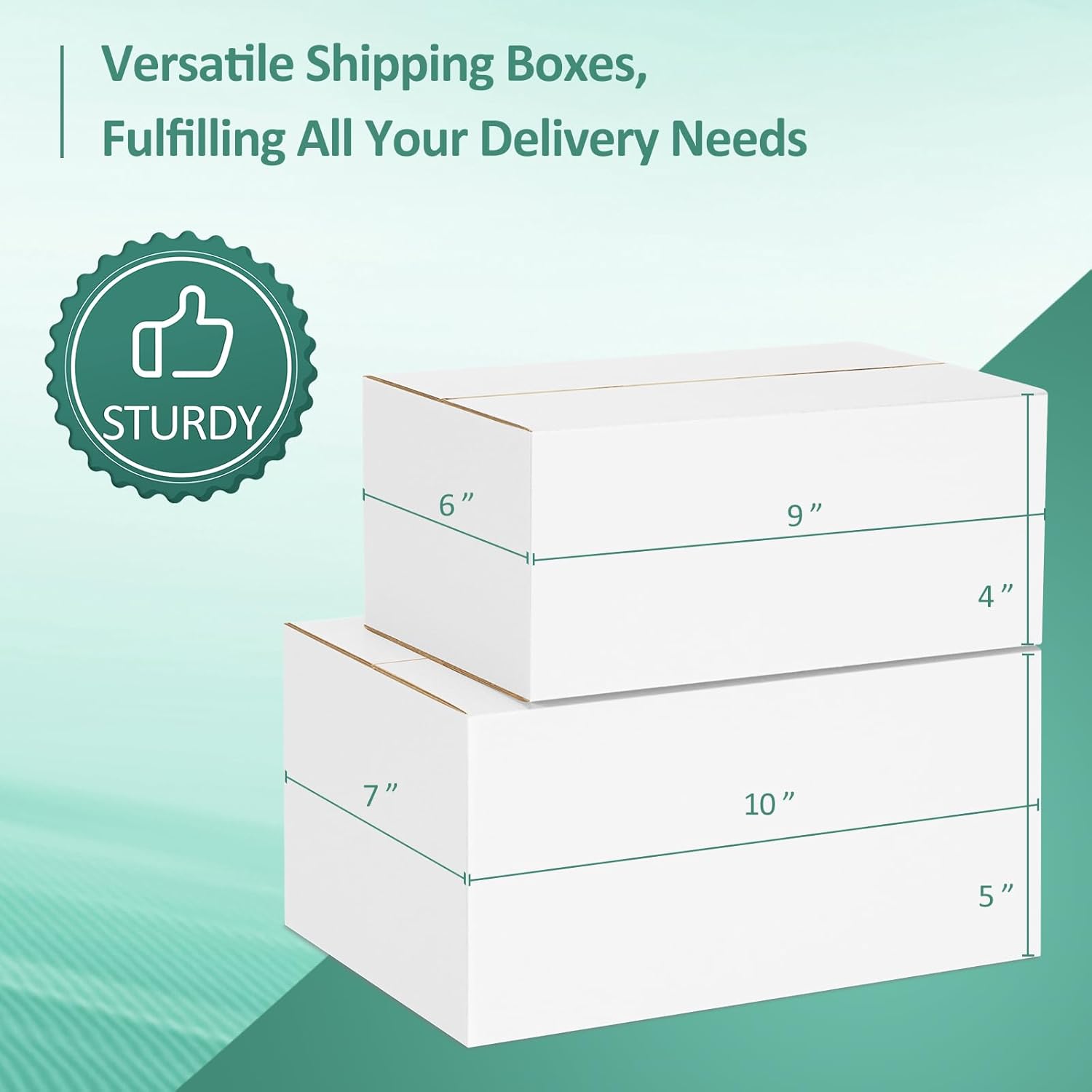 Eupako 30 Pack Small Shipping Boxes Assorted Sizes, 9x6x4 & 10x7x5, 15 PCS Each, White Corrugated Box Mailers, Cardboard Boxes for Packaging Small Business, Mailing