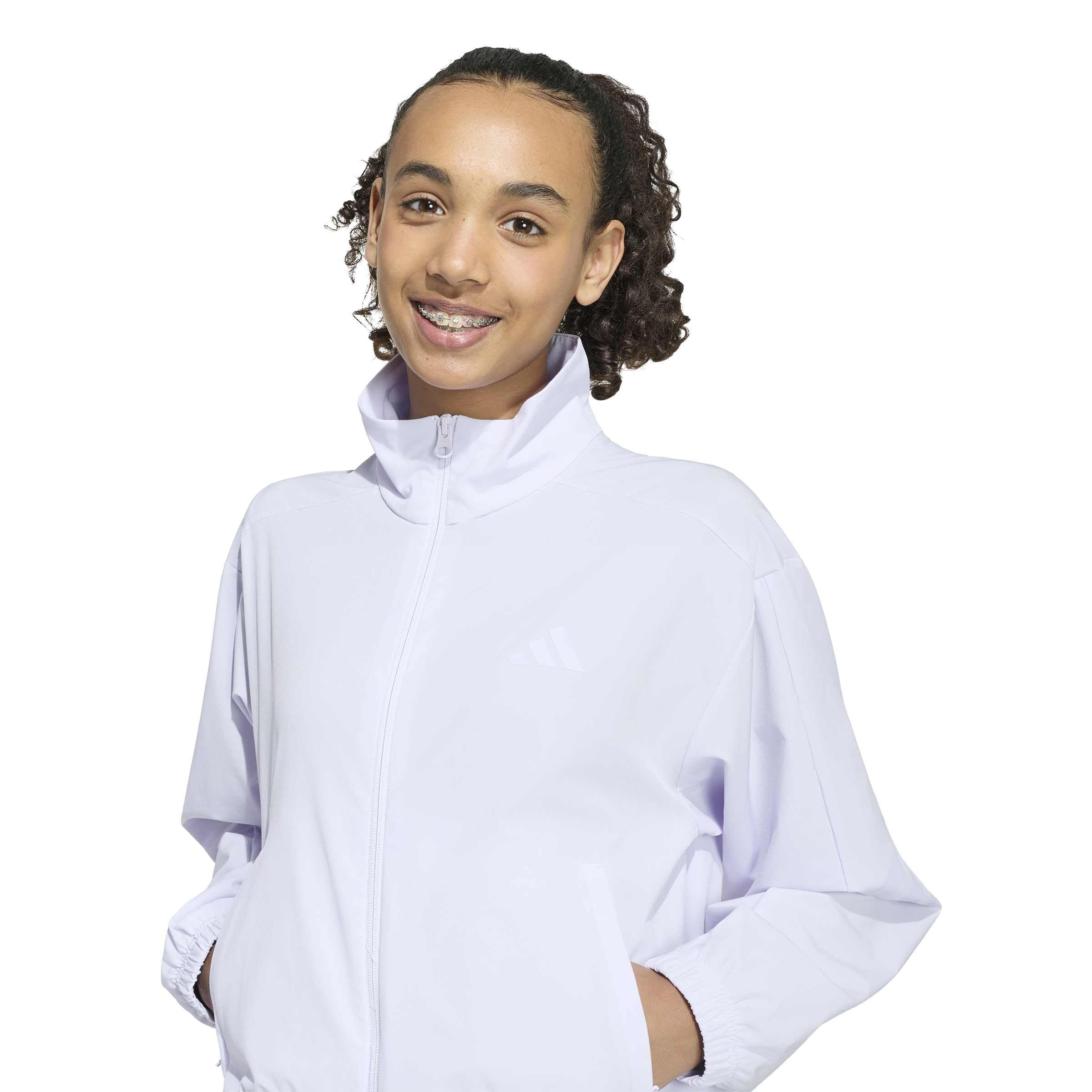 adidas Dziewczynki Sport Icons Woven Coat, Frozen Purple/purple tint, 11-12 Years