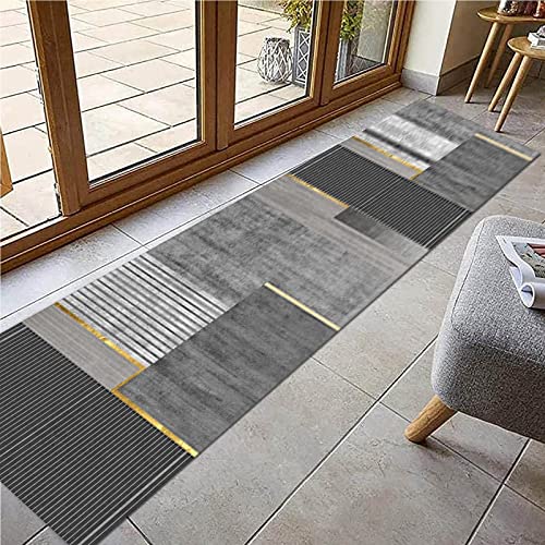 Tapis de couloir géométrique lavable et ultra résistant