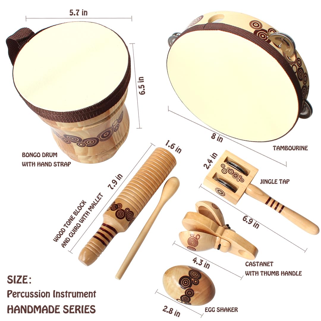 Tuoveek Montessori Percussion Kids Music Set,Wooden Musical