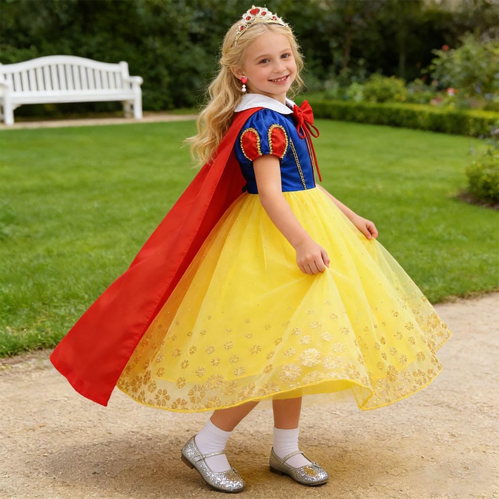 Princess Costume Dress for Little Girls Princess Dress Up Costume Party Carnival Halloween Cosplay with Accessories - Image 4