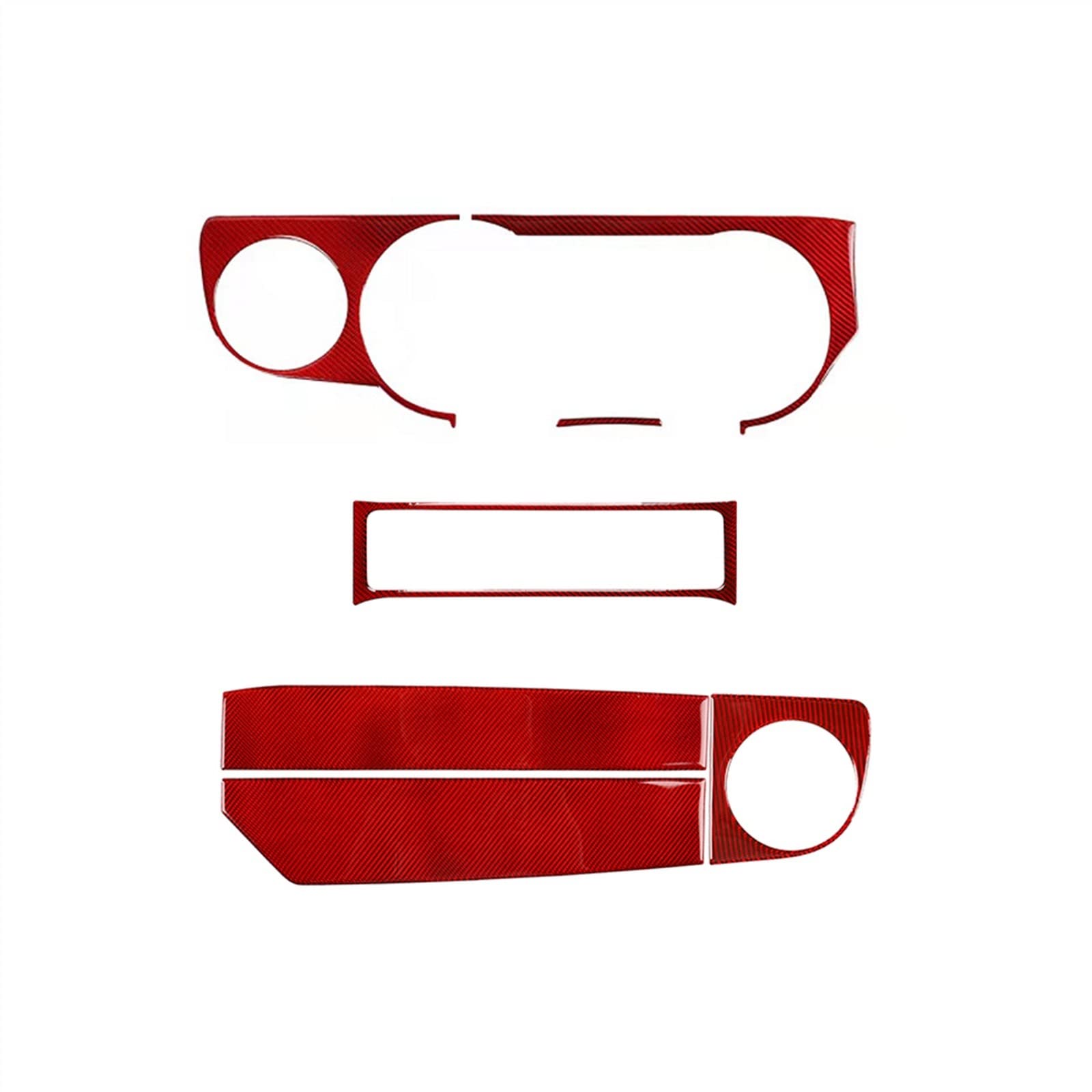 Dashboard/Co-Pilot/Control Vent Outlet Decoration Decal Car Accessories for Ford for Mustang 2009 2010 2011 2012 2013(Rosso)
