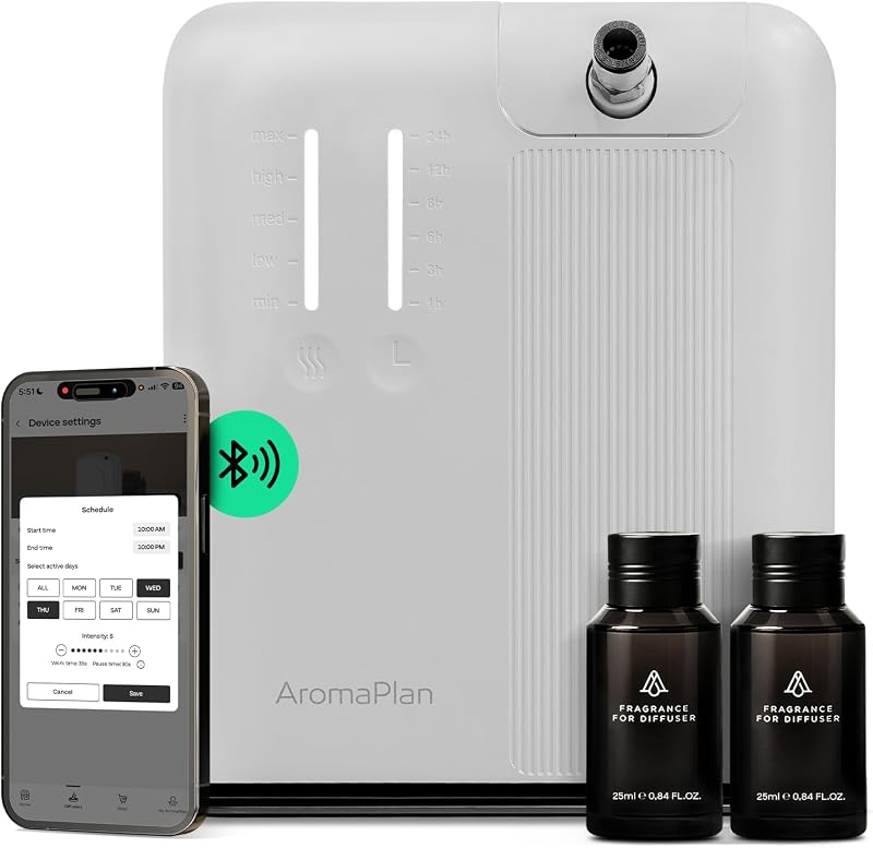 Smart Scent Diffuser Whole House + 2 Scents – 5 Star Hotel, Cold Air | 2,000 Sq Ft Coverage, Waterless & Mess-Free, Whisper-Quiet, Manual/App Control, Free 6-Month Warranty, HVAC Compatible