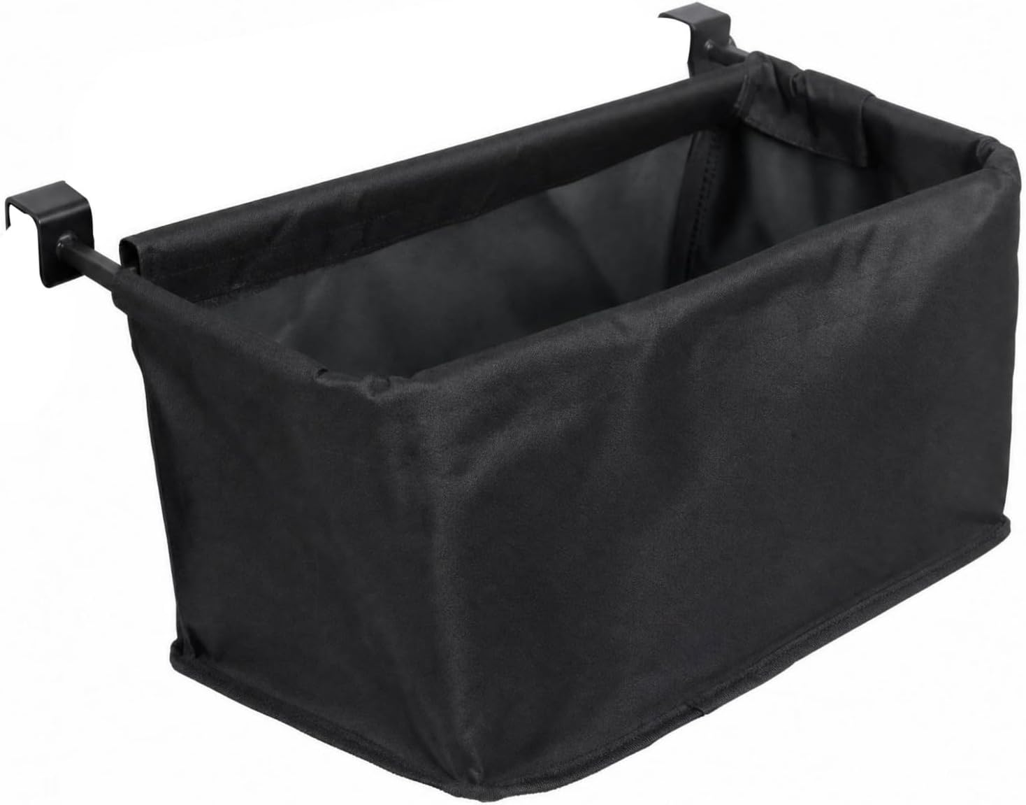 Outdoor Cart Storage Wagon Bag Organizer Pocket Bin With Foldable Open Storage Oxford Cloth Build With Stitched Edges And Mounting Hooks suitable for, Black