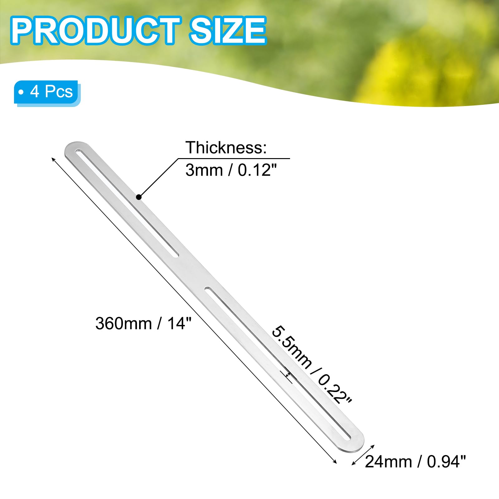 PATIKIL 14 1/5" Adjustable Flat Mending Plate with Slot - Image 2