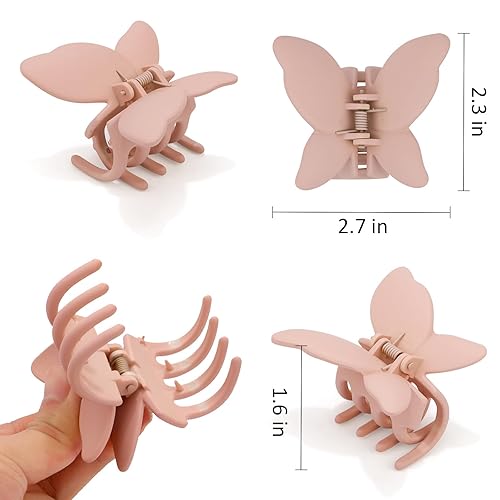 Miniatura 6 de Canitor Pinza para el pelo de mariposa, pinzas de pelo de 2.7 pulgadas para mujeres y niñas, pinzas de pelo medio mate, pinzas de mariposa para