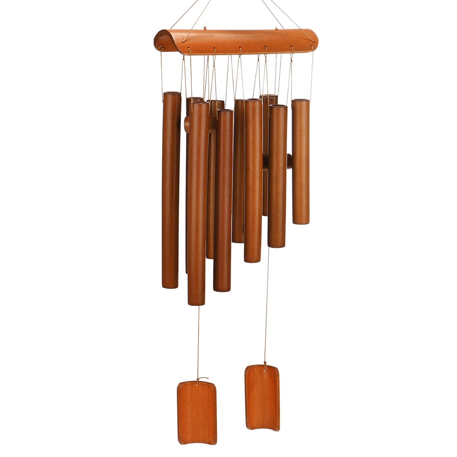 M METERXITY 1-Pack Wind Chimes Outdoor, 22inch/56cm Bamboo Sympathy Memorial Wind Chimes with Pendant for Outside/Patio/Garden Decor/Housewarming Gift [Brown]