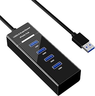 USB Hub 3.0 Splitter, 4-in-1 USB Splitter with 4 USB 3.0 Port for Laptop, Computer, PC to Extend USB Flash Drives, Mouse, Keyboard, Printer, Mobile HDD and Other USB Peripherals