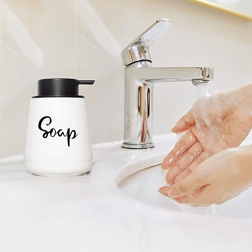 Miniatura 8 de LEETOYI Dispensadores de encimera de baño, botellas dispensadoras de loción de jabón de cerámica, dispensador de jabón de manos para baño,