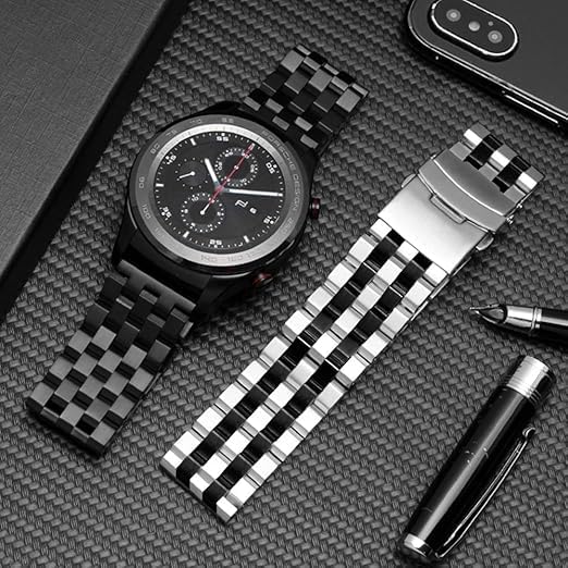 Image of Kai Tian Stainless Steel Watch Band 20 21 22 24 26 18mm for Men Women Solid Watch Bracelet Strap with Deployment Double Lock Black Silver Blue Grey Rose gold