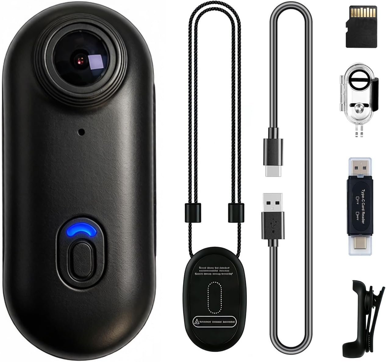 4K Thumb Action Camera - Wearable Hands-Free POV Cam, Ultra-Compact Mini Body Cam Mount Anywhere for Vlogging, Cycling, Travel & Work - Ideal for Vloggers, Cyclists & Outdoor Enthusiasts (64, GB)