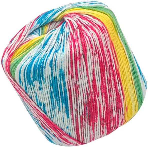 Healifty 1 Roll Crochet Yarn Knitting Yarn Cotton Gradient Yarn Kaleidoscope Yarn for DIY Hats Sweater Scarf Gloves Neon - Image 3
