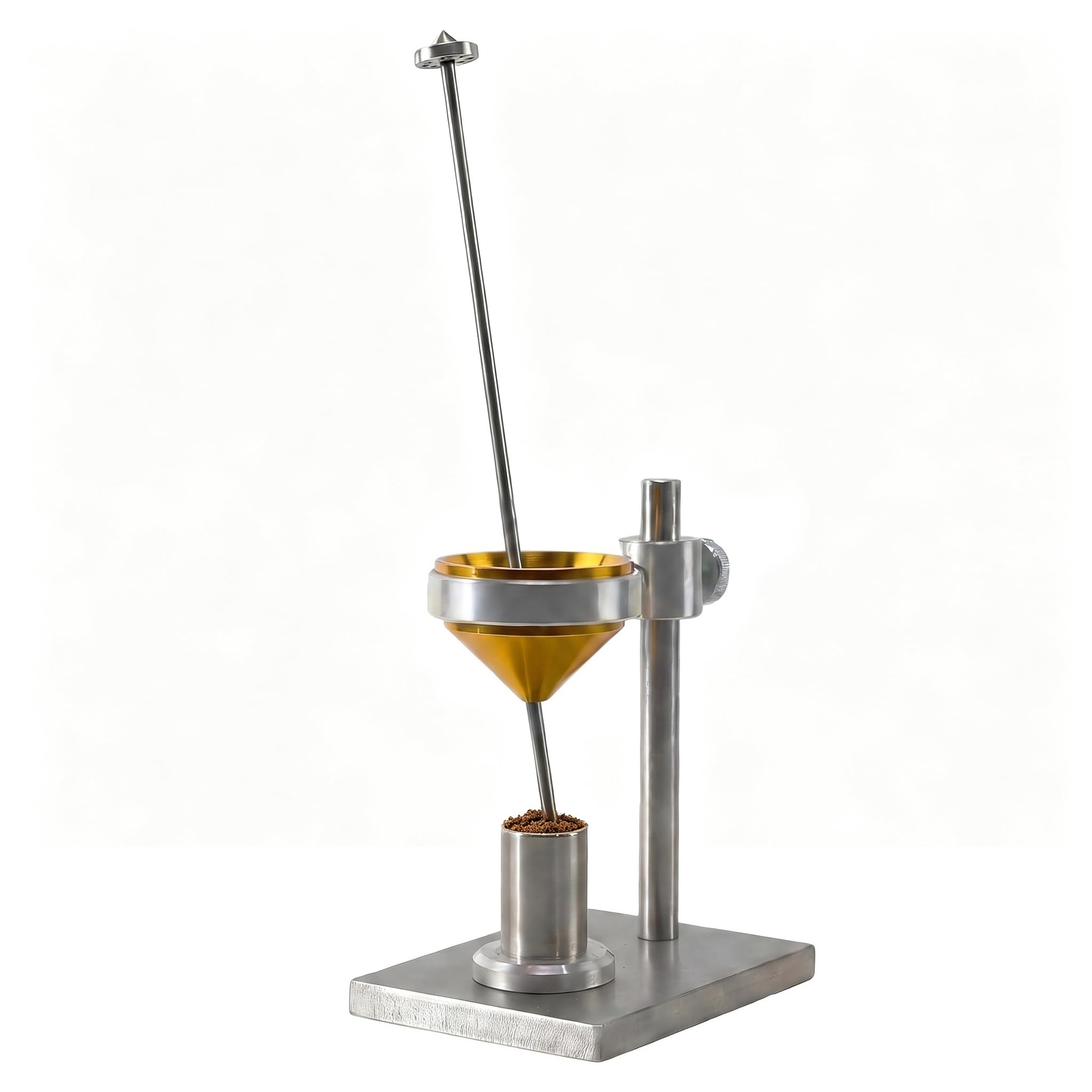 Testeur De Taux De Gonflement du Sol, Gobelet Doseur À Entonnoir avec Tige Dagitation Allongée, Capacité De 10 ML Et Diamètre De 20 Mm, Base en Acier Inoxydable
